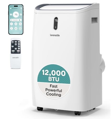 Image of SereneLife 12,000 BTU Portable Air Conditioner | AC, Dehumidifier & Fan