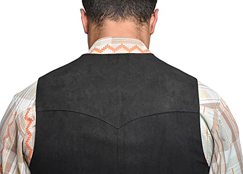 Black Micro Fiber Western Style Vest3