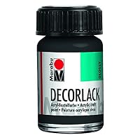 Marabu 11300005073 Vernice Acrilica Lucida Nera 073, 50 Ml, A Base D'Acqua, Resistente Alle Intemperie, Per Legno, Vetro, Metallo, Stencil E Decoupage