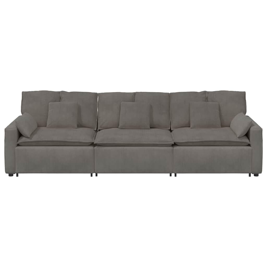 Modułowa sofa narożna z poduszkami, jasnoszara, elastyczna łączenie, zestaw wypoczynkowy z funkcją spania, tapicerowany narożnik do salonu, salonu i kina domowego