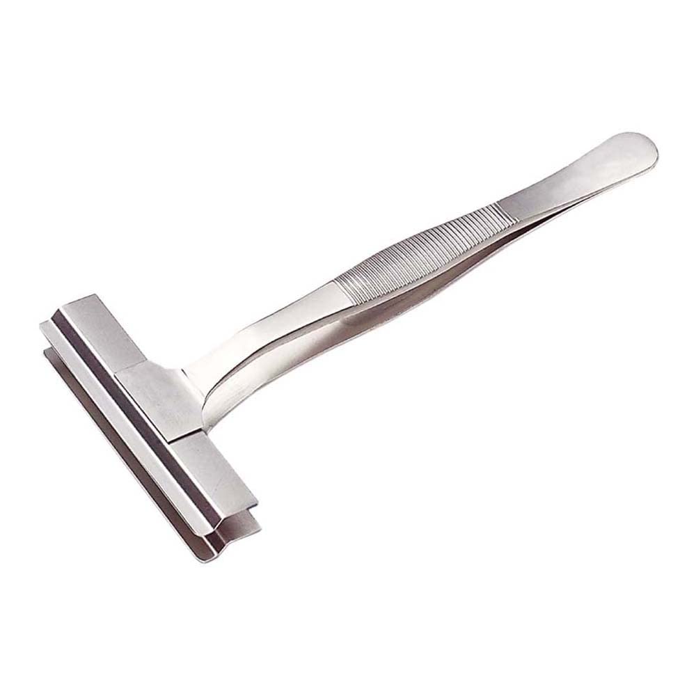 neoLab 3-1237 Stainless Steel Tweezers with Wide Holding Surface, 130 mm Length, 60 mm Width