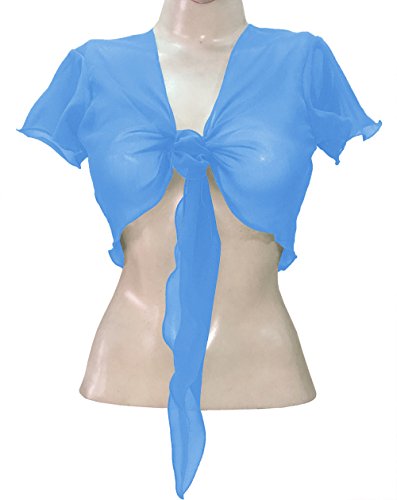 Image of Indian Trendy Women's Chiffon Short Sleeve Tie Top Choli Blouse Belly Dance Gypsy Tie Front Cardigan Tops