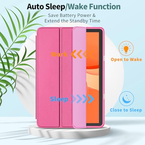 Image of Sanyetral Tablet Protective Case with Auto Wake /Sleep Function, Incompatible with TCL Nokia -Raspberry
