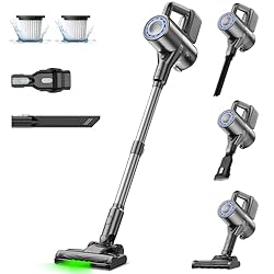VersLife Cordless Vacuum Cleaner, 40Kpa 40Mins 2-in-1 Stick Vacuum, Lightweight and Versatile, Deep Cleans, Self-Standing, Green LED,Lightweight Vacuums for Hardwood Floor Carpet Car Pet Hair