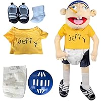YANGUN Jeffy Puppet Plush Toy Doll, 60cm Jeffy Hand Puppet for Kids Birthday Christmas Halloween Party, Yellow (Jeffy)
