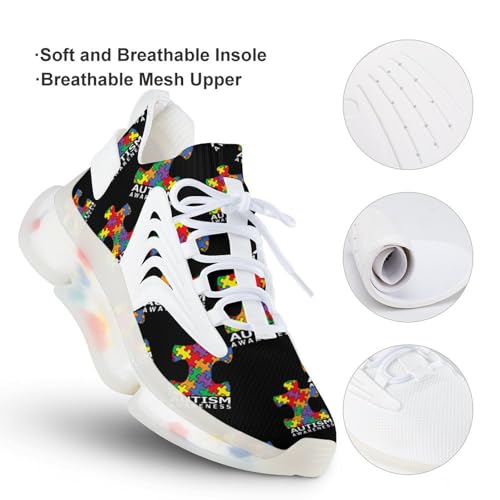 Autism Awareness Puzzle Piece Casual Mens Running Shoes Athletic Sneakers Sport Shoes for Running Walk Gym Hiking 9women/7men（EUR40）2