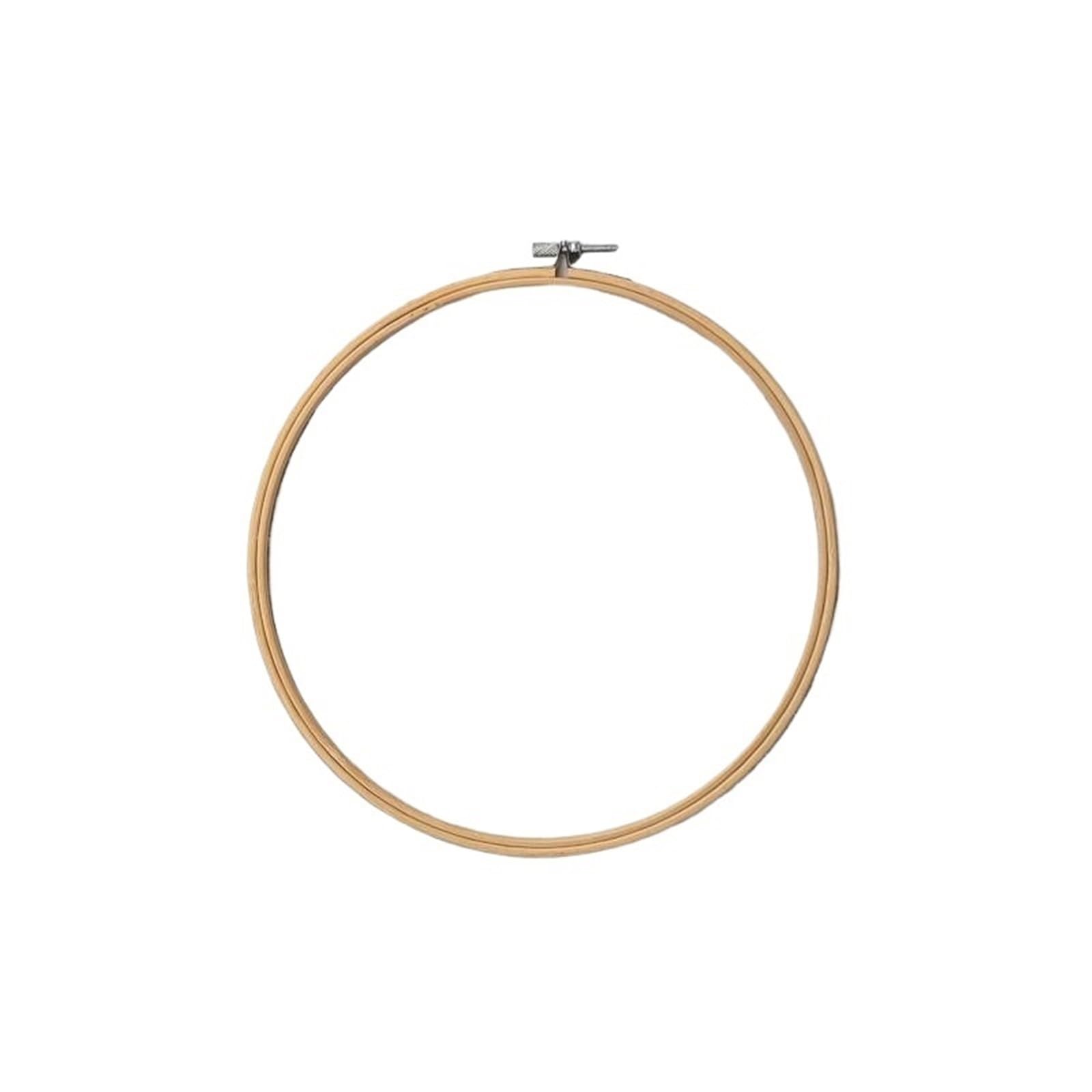 ENSDIEPLS Cross Stitch Hoop Ring, Mini Embroidery Hoop Embroidery Tools Adjustable Compact Round Wood Frame DIY(23cm)