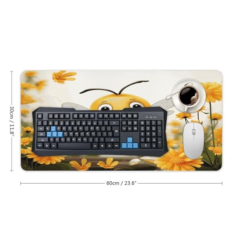 Alfombrilla grande para escritorio con diseño Cute Bees miniatura 2
