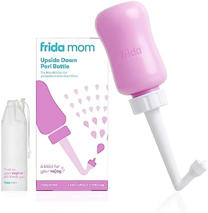 Frida Mom Upside Down Peri Bottle for Postpartum Care, Portable Bidet Perineal Cleansing and Recovery for New Mom, The Original Fridababy MomWasher