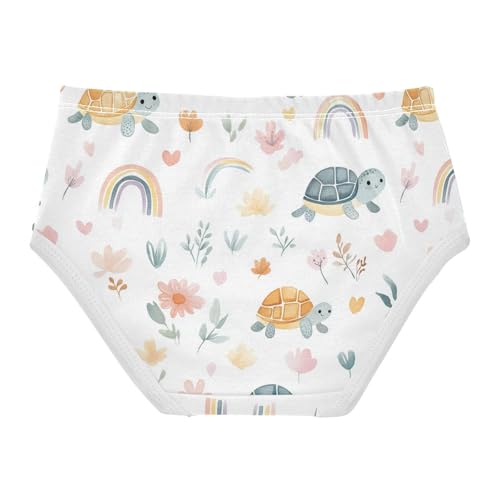 Wusikd Cute Turtles Girls' Underwear Cotton Rainbow Girls Briefs Soft Toddler Underwear 2T2