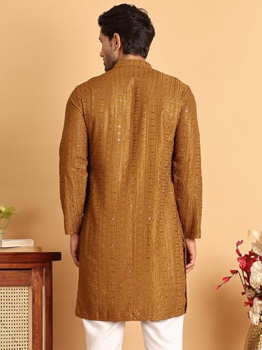 Image of Jompers Embroidered Straight Kurtas for Men