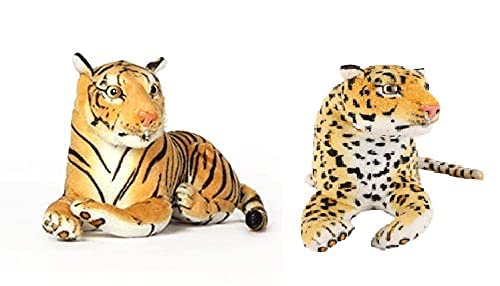 NOVARISA Eco Friendly Original Looking Premium Material Quality Soft Toy Tiger Wild Animal Organic Stuffed Animals Toys for Kids (Tiger and Panther Combo) (B0CQR7B8CR) Amazon Price History, Amazon Price Tracker