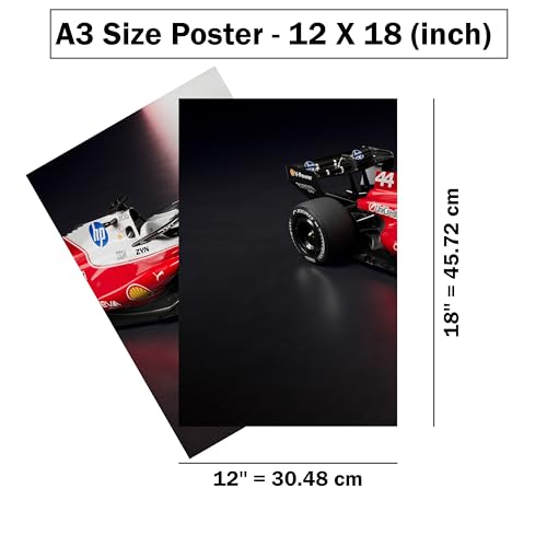 Image of Wrap & Wish Ferrari 2026 SF26 Red Formula One Car Isometric View Wall Split Posters Set (A3 Size, 12x18 Inch) | Pack of 3 | Vintage F1 Designs & Marvel Room Decor