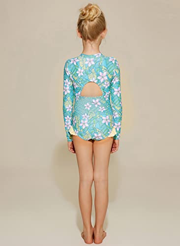 GRACE KARIN Girls One Piece Swimsuits Long Sleeve Bathing Suits Swimwear 5-14Y4