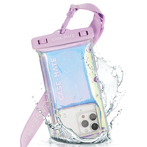Case-Mate 2 Pack Soap Bubble IP68 Waterproof Phone Pouch - Floating Waterproof Phone Case w/Crossbody Lanyard - Compatible w/All Devices, Touchscreen Friendly - Iridescent by Case-Mate - Used condition - US$27.97