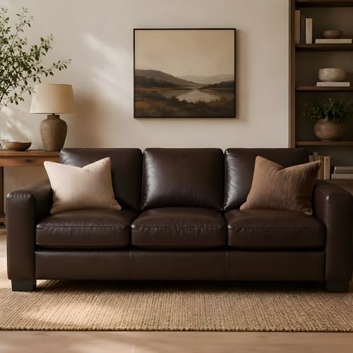 Naomi Home Freya Genuine Leather Oversized Sofa