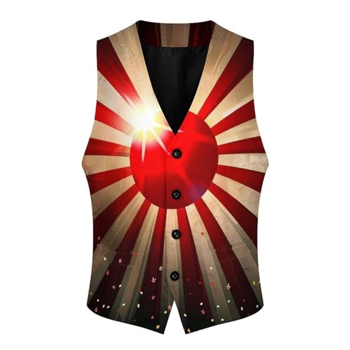 Japanese Rising Sun Flag Light Rays Novelty Men's Suit Vest Casual Formal Dress Vests Business Waistcoat3