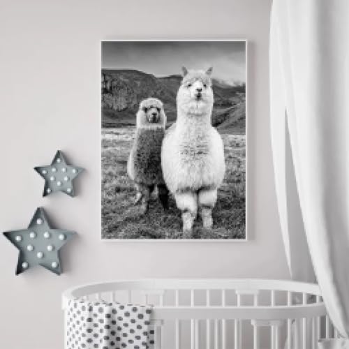 Impression sur toile avec cadre alpaga YAJNILUCK tableau moderne chic