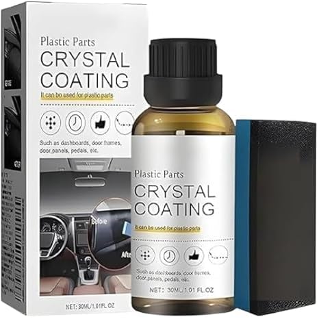 Image of Crystal Coating Restorer and Revitalizing Plastic Parts Agent for Dashboard Trim Interior and Exterior Shiner Polish Cleaner Car Maintenance Accessory