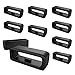 THETAG Boucle de Sangle en Caoutchouc Remplacement 10PCS Passant Bracelet Montre Bande de Montre de Silicone Boucles Noir 22MM