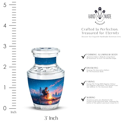 Image of Cowboys Urn - Human Urns for Ash - 3 Inch - Pack of 1 - Small Ashes Keepsake - Cremation Urns for Men & Women - Miniature Keepsake Urn for Adult