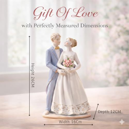 Image of ARMONIA Romantic Bond Couple Figurine |Ceramic Love Showpiece for Home Decor |Valentine's Day Gift for Girlfriend, Wife,Boyfriend|Anniversary,Wedding & Gift Item