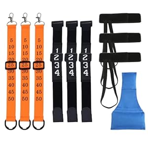 10pcs Football Referee Gear Accessories Set, Football Yard Marker Including 3 Football Officials Chain Clip, 3 Wrist Down Indicator, 3 Football Wristband & 1 Referee Bean Bag for Sports Events product image