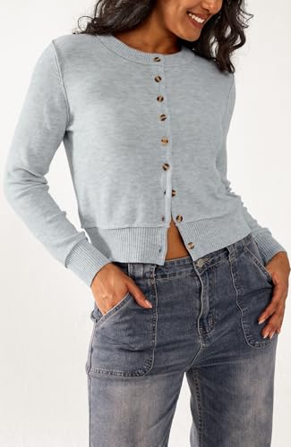 Sweetmoon Cropped Cardigan Sweaters for Women Button Up Sweater, Knit Wool Sweater Women Lightweight Cardigan Fall Sweaters3