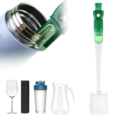 5 in 1 Scovolino per Borraccia, Set di Scovolino per Bottiglie Delle Bottiglie, Scovolino Lavabottiglie per Pulire Cannucce, Tazze da Tè, Bottiglie Sportive (verde)