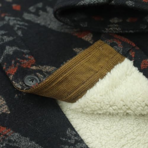 Image of Jachs Men's Wool Blend Sherpa Lined Flannel Shirt Jacket