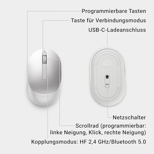 DELL Premier Wireless-Maus MS7421W Silber
