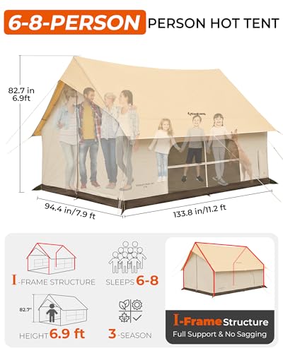 Carpa Canvas Hot Tent KingCamp para 6-8 personas con colchoneta inflable miniatura 2