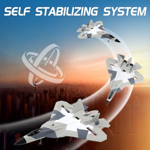 LEOM RC Airplane 2 Channel Remote Control Plane Ready to Fly RC Glider EPP Aircraft with 3-Axis Gyro, Outdoor Flight Toys for Kids and Adults (Grey) - Image 2
