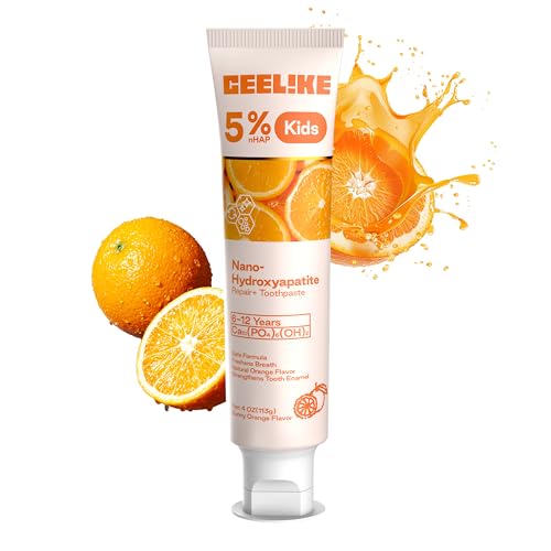 Pasta de Dientes Infantil 5% Hidroxiapatita – Refuerza y Regenera Esmalte Dental, Sabor a Naranja y Alivia la Sensibilidad Dental – Pasta Dental para Niños - 113g