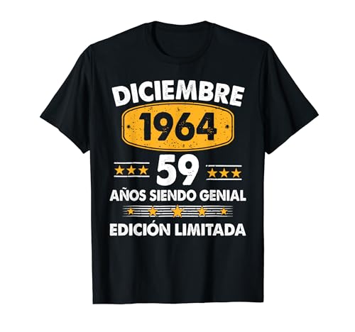 59 Años Cumpleaños Regalo Diciembre 1964 Diciembre 59 Años Camiseta