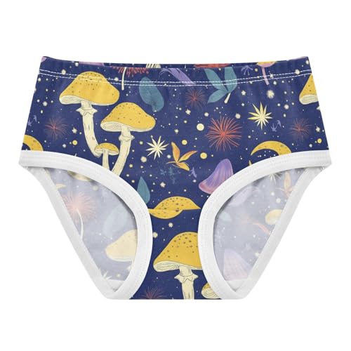 Wusikd Mushrooms Girls' Underwear Cotton Moons Girls Briefs Soft Toddler Underwear 2T