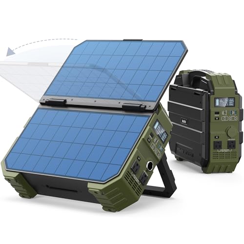 BLAVOR Portable Power Station 1600W (Peak 3200W), Built-in Solar Panel, 1024Wh LiFePO4 Battery, 100W USB-C Fast Charge, Solar Generator for Home Backup, Camping, Power Outages & RV