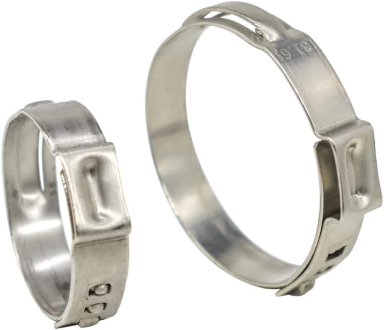 Produktbild von 25x Edelstahl-Schlauchschellen 6,5–17 Mm – 1-Ohr Stufenlos Mit 360° Dichtung