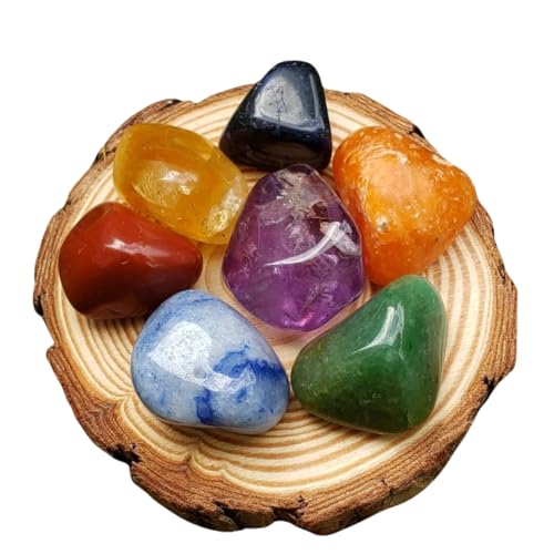 Kit Pedras 7 Chakras Cristais Naturais Para Meditação Reiki - Cristais Rolados para Energia, Equilíb