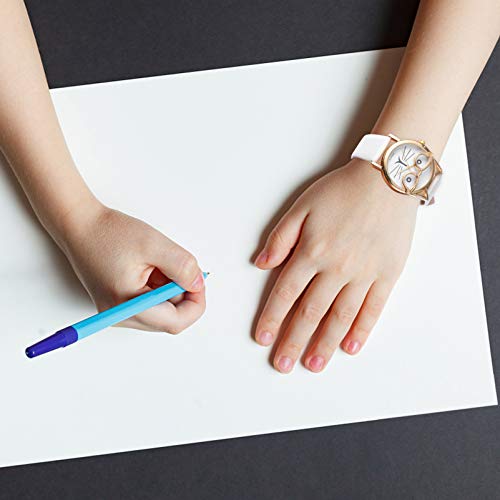 ULTECHNOVO Gato Crianças Assistir Desenho Animado Couro de Metal Impermeável para Crianças Relógio d