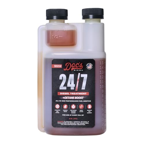 Docs Diesel 24/7 Cetane Boost Diesel Fuel Additive All-in-One ULSD Treatment | Lubricates & Protects Fuel Pumps and Injectors Cleans Fuel System 16 oz (1 Pack)