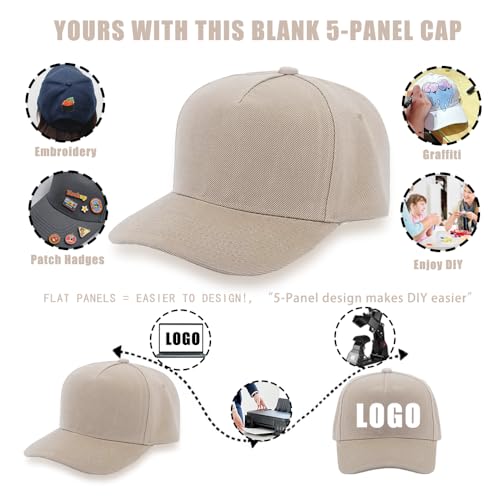 Image of 12 Pack Seamless Baseball Caps Wholesale Bulk - No Center Seam, DIY Friendly, Adjustable Breathable Lightweight for Men Women