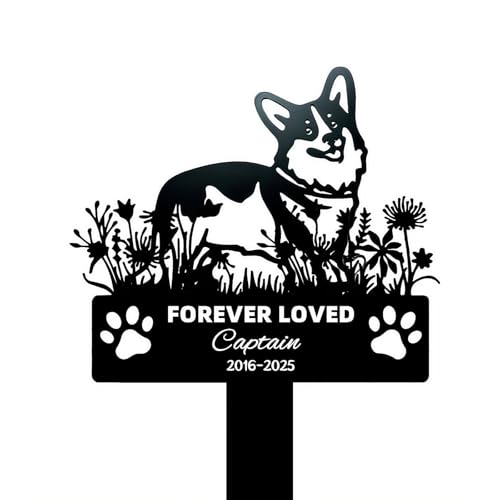犬用墓石、15.75インチ×11.02インチ メタルエナメル製ペットメモリアルステーク、墓地や庭での追悼ギフトに最適な防水屋外墓石プレート(15.75"x11.02",G)