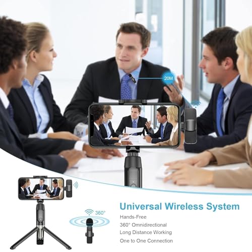 Wireless Microphone* for Youtubers, Vlogging, Singing with Noise Cancelling, Karaoke Mic, Camera & Phone Recording, Portable Clip-On, Collar/Lavalier Design & Bluetooth|Dual Microphone - Image 6