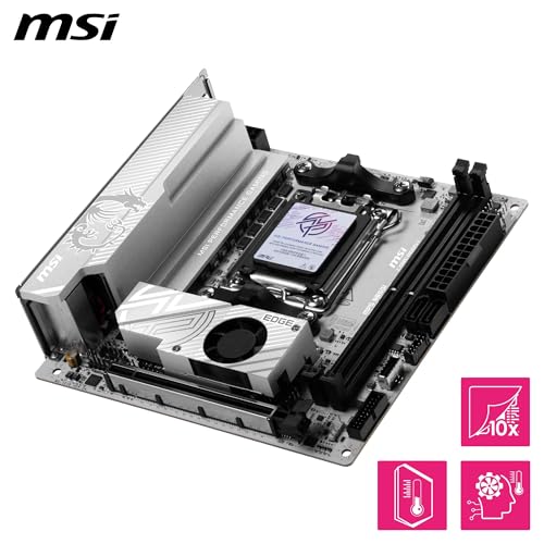 MPG B850I EDGE TI WIFI Scheda Madre, ITX - Supporta processori AMD Ryzen 9000/8000 / 7000, AM5 - VRM 90A SPS, DDR5 Memory Boost (8200+ MT/s OC), PCIe 5.0 x16, M.2 Gen5, Wi-Fi 7, 5G LAN - Scheda madre - Immagine 3