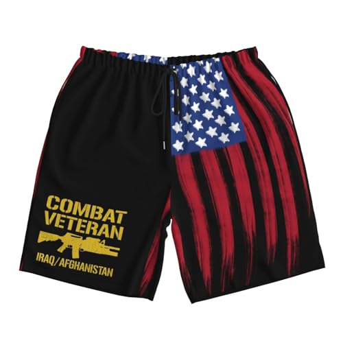 Combat Veteran Iraq and Afghanistan Mens Swim Trunks Quick Dry Board Shorts 7