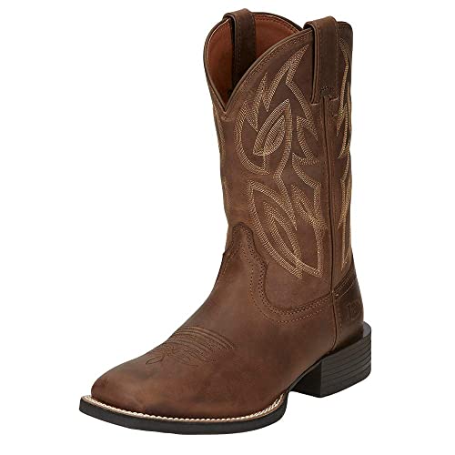 Image of Justin Canter 11 inch Western Boots for Men, Full Grain Leather, Woven Lining, Square Toe, Slip-Resistant Rubber Outsole