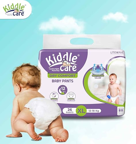 Image of Dry Comfort Baby Diaper Pants Advanced Soft |Extra Large (XL) | 12-18 Kg |Pack of 1 |26 Pieces| Up to 12 Hours Protection, Prevents Leakage, Wetness Indicator