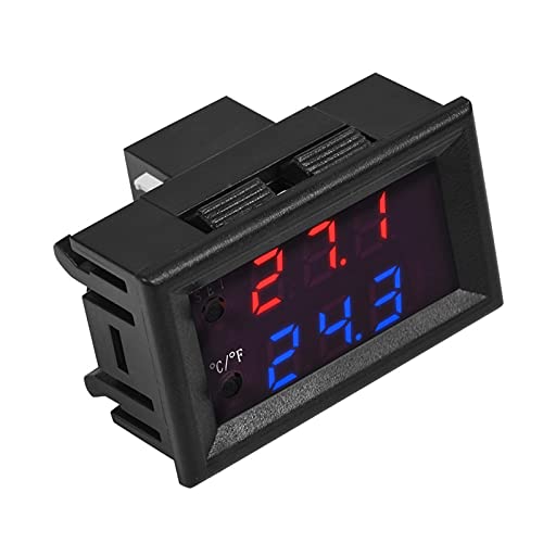 Akozon LED Microcomputer Temperature Control Switch for Industrial Equipment Panel (D-2048 (12V) Meter Thermostat)