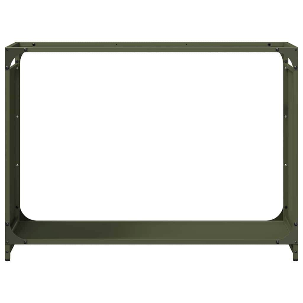 Regał na drewno kominkowe, oliwkowo-zielony, 90 x 28 x 65 cm, ze stali walcowanej na zimno – wytrzymały regał na drewno opałowe o dużej pojemności zapewnia uporządkowane przechowywanie i